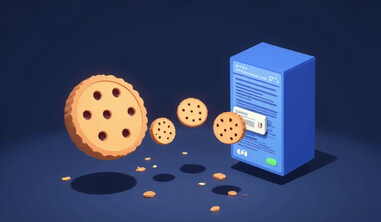 Illustration von Cookies als kleine Datenpakete, die zwischen Browser und Server ausgetauscht werden.